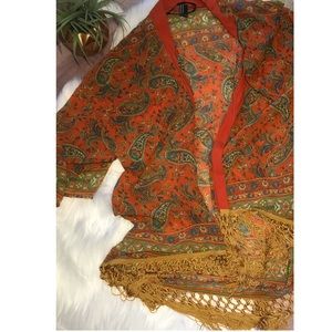 Forever 21 🌵 paisley fringe kimono duster